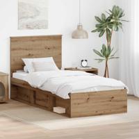 Bedframe Ambachtelijk eiken 90 x 200 cm Massief grenenhout - thumbnail