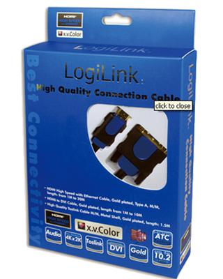 LogiLink CHB3105 video kabel adapter DVI- HDMI zwart/blauw 5m LogiLink CHB3105 video kabel adapter DVI- HDMI zwart/blauw 5m