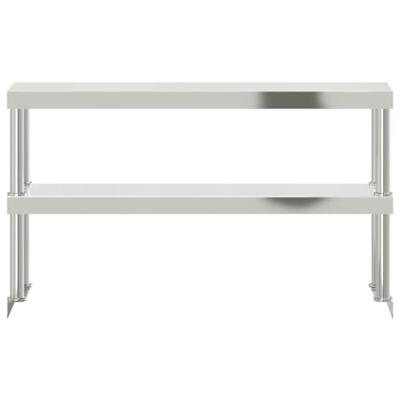 VidaXL Verhoging voor werktafel 2-laags 110x30x65 cm roestvrij staal