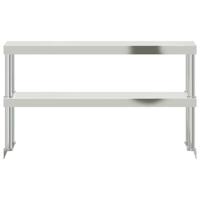 Verhoging voor werktafel 2-laags 110x30x65 cm roestvrij staal - thumbnail