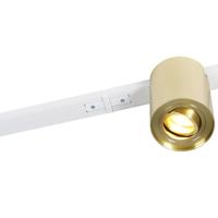 QAZQA 1-fase railsysteem met 5 spots goud met wit - Rondoo Up - thumbnail