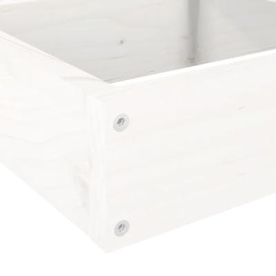 Plantenbak 4-laags 106x104,5x36 cm massief grenenhout wit - thumbnail