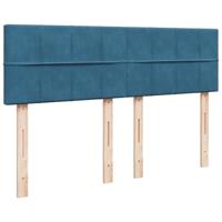 Boxspring met matras fluweel blauw 160x200 cm - thumbnail