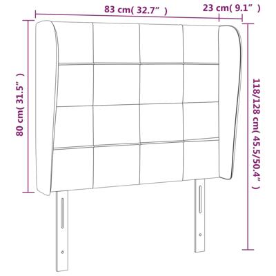 Hoofdbord met randen 163x23x118/128 cm fluweel donkergroen