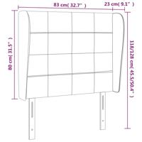 Hoofdbord met randen 163x23x118/128 cm fluweel donkergroen - thumbnail