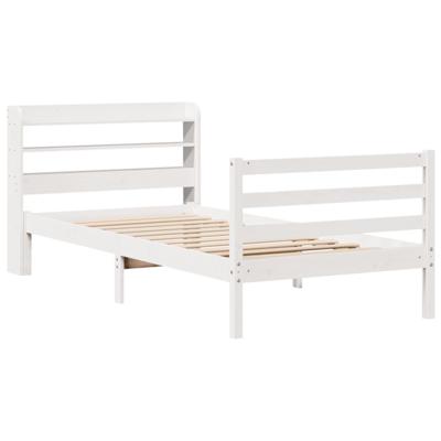 Bedframe met hoofdeinde zonder matras 100x200 cm wit