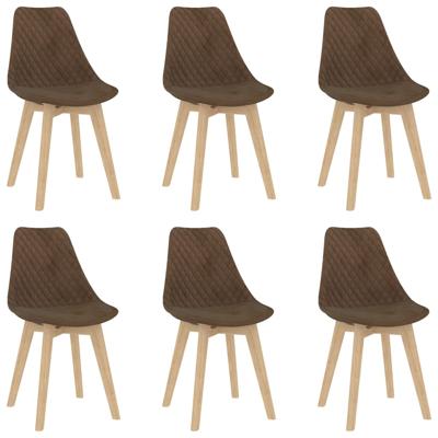 Vidaxl Eetkamerstoelen 6 St Fluweel Bruin Vidaxl Eetkamerstoelen 6 St Fluweel Bruin