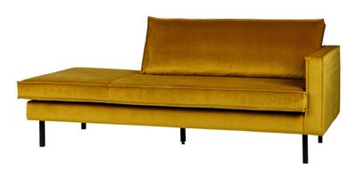 WOOOD Daybed 'Rodeo' Rechts, Velvet, kleur Oker