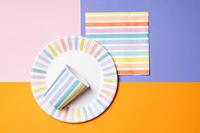 Feestbordjes Pastel Strepen (8st) - thumbnail