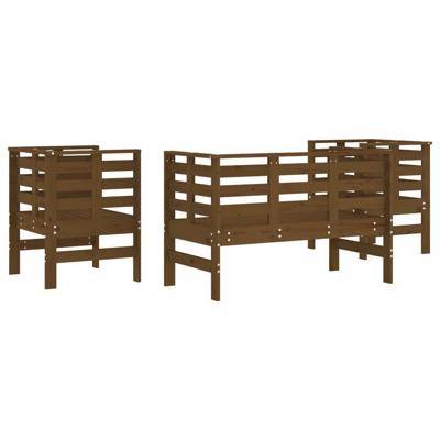 3-delige Loungeset massief grenenhout honingbruin 3-delige Loungeset massief grenenhout honingbruin