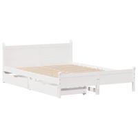 Bedframe zonder matras massief grenenhout wit 160x200 cm - thumbnail