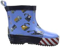 Playshoes halfhoge regenlaarzen Bouwmachines Blauw-20 - thumbnail