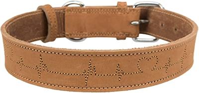 Trixie halsband hond rustic vetleer heartbeat bruin