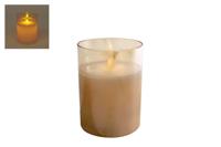 Sfeerverlichting Bianca S amber LED/glas 7,5x7,5,x10cm 3x AAA excl. batterij - thumbnail