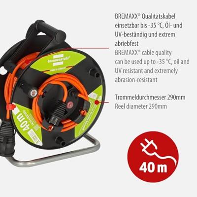Brennenstuhl 1188500 Kabelhaspel 38 m Oranje Randaarde stekker