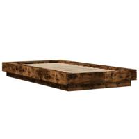 Bedframe met LED-verlichting gerookt eikenkleurig 90x200 cm - thumbnail