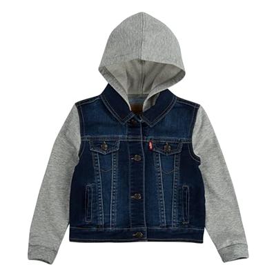 Jas in twee materialen met capuchon Levi's¨ jeansblauw Jas in twee materialen met capuchon Levi's¨ jeansblauw