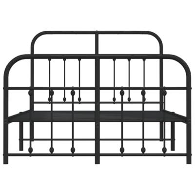 Bedframe met hoofd- en voeteneinde metaal zwart 120x200 cm
