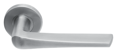 Deurklink Arcos massief op rond rozet geveerd Deurklink Arcos massief op rond rozet geveerd