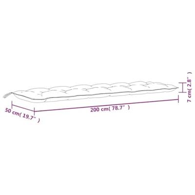 Tuinbankkussens 2 st 200x50x7 cm stof meerkleurig