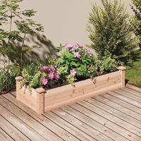 VidaXL Plantenbak verhoogd met voering 120x45x25 cm massief vurenhout - thumbnail