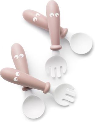BabyBjörn Babylepel en Vork, 4-delig Pastelroze BabyBjörn Babylepel en Vork, 4-delig Pastelroze