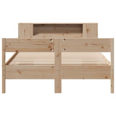 Bed met boekenkast zonder matras massief grenenhout 135x190 cm - thumbnail