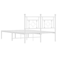 Bedframe met hoofdbord metaal wit 120x200 cm - thumbnail