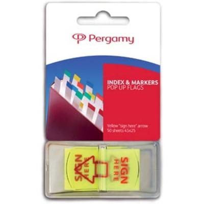 Pergamy 'Pop up vlag' pijl 'sign here', ft 45 x 25 mm, 50 vel Pergamy 'Pop up vlag' pijl 'sign here', ft 45 x 25 mm, 50 vel
