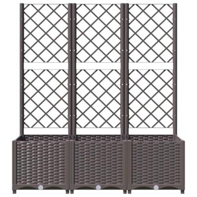 Plantenbak met latwerk 120x40x136 cm polypropeen bruin Plantenbak met latwerk 120x40x136 cm polypropeen bruin