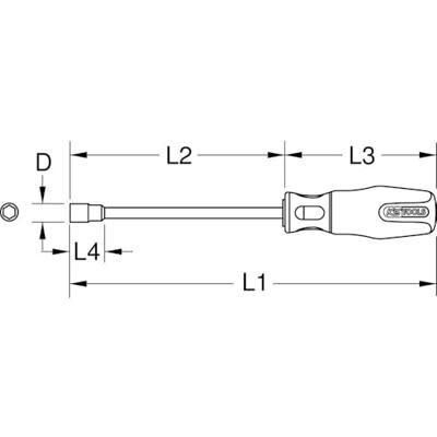 KS Tools 159.1201 Dopschroevendraaier Sleutelbreedte (metrisch): 4 mm