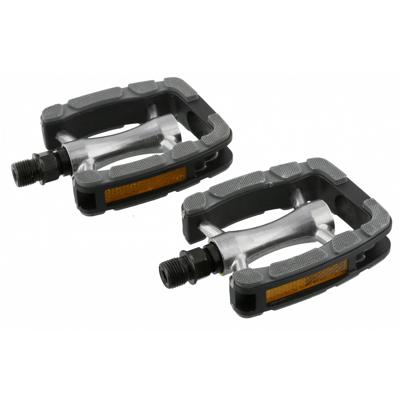 Simson Pedalen set elegant comfort 9/16 inch grijs/zwart - thumbnail