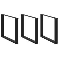 Eettafelpoten 2 st U-vormig 50x(72-73) cm staal zwart - thumbnail