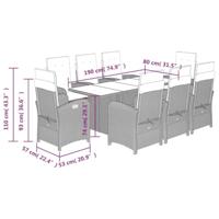 9-delige Tuinset met kussens poly rattan beige - thumbnail
