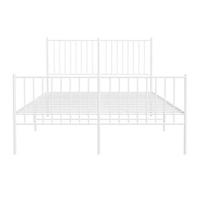 Bedframe met hoofd- en voeteneinde metaal wit 140x190 cm Bedframe met hoofd- en voeteneinde metaal wit 140x190 cm