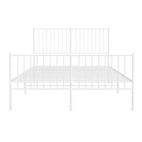 Bedframe met hoofd- en voeteneinde metaal wit 140x190 cm - thumbnail