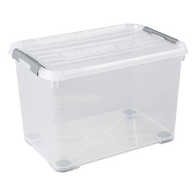 Curver handy+ opbergbox 65 liter + wielen transparant