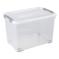 Curver handy+ opbergbox 65 liter + wielen transparant - thumbnail