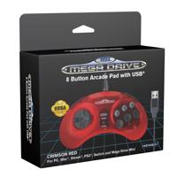 Retro-Bit - SEGA Mega Drive 8-Button USB Controller (Crimson Red) - thumbnail