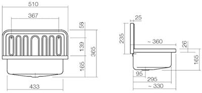 Uitstortgootsteen Alape 51x36 cm met Rand en Overloop Plaatstaal Wit - thumbnail