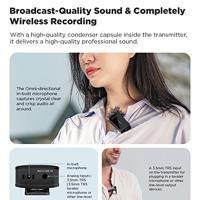 Boya Wireless Microphone 2.4 Ghz 1 transmitter 1 receiver - thumbnail