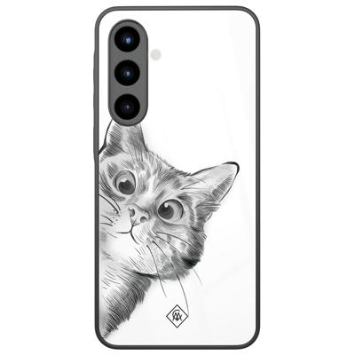Samsung Galaxy A56 glazen hardcase - Peekaboo kat Samsung Galaxy A56 glazen hardcase - Peekaboo kat