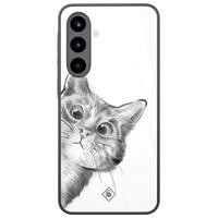 Samsung Galaxy A56 glazen hardcase - Peekaboo kat - thumbnail