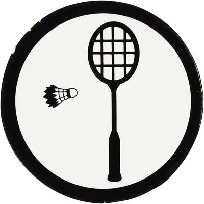 Creativ Company Label, badminton racket, d 25 mm, wit/zwart, 20 stuk/ 1 doos