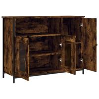 Dressoir 100x35x75 cm bewerkt hout gerookt eikenkleurig - thumbnail