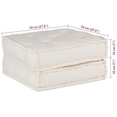 Poef modulair 70x70x36 crmekleurig stof Poef modulair 70x70x36 crmekleurig stof