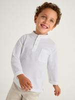 Mayoral Zomer polo shirt L/S mao kraag jongens - wit - thumbnail