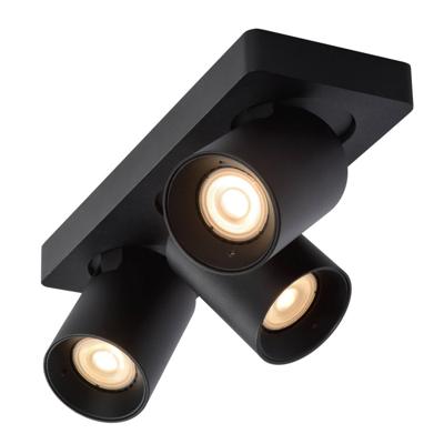 Lucide NIGEL - Plafondspot - LED Dim to warm - GU10 - 3x5W 2200K/3000K - Zwart Lucide NIGEL - Plafondspot - LED Dim to warm - GU10 - 3x5W 2200K/3000K - Zwart