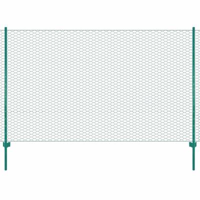 VidaXL Draadgaashek met palen 25x1,5 m staal groen
