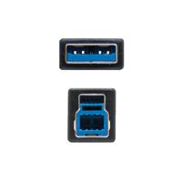Nanocable 10.01.0802-BK kabel USB 3.0 voor printer, type A/M-B/M, stekker naar stekker, zwart, 2 m - thumbnail